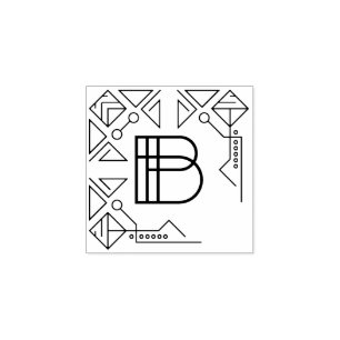 Kvadrera monogramen för art décobrev B Stämpel