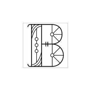 Kvadrera monogramen för art décobrev B Stämpel
