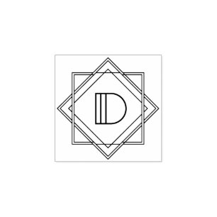 Kvadrera monogramen för art décobrev D Stämpel
