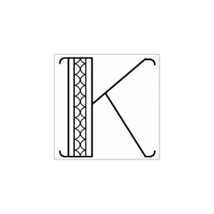 Kvadrera monogramen för art décobrev K Stämpel