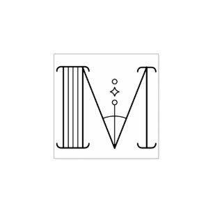 Kvadrera monogramen för art décobrev M Stämpel