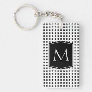 Kvadrera mönsterMonogramanpassadet Nyckelring
