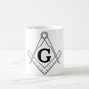 Kvadrera och passarefrimurerisymbolet kaffemugg