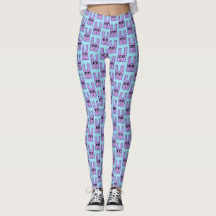 Kvadrera påskharedamasker leggings