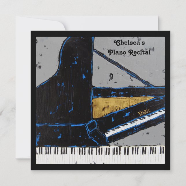 Kvadrera pianohögläsninginbjudan inbjudningar (Framsida)