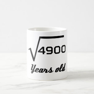 Kvadrera rotar av 4900 70 gammala år kaffemugg