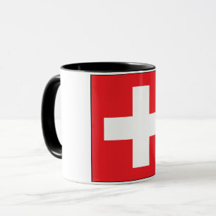 Kvadrera schweizareflaggamuggen mugg