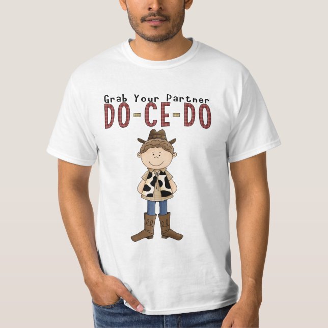 Kvadrera skjortan för Cowboy T för dansen den Tee (Framsida)