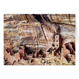 Kvadrera tornhuset fördärvar Mesa Verde Hälsningskort