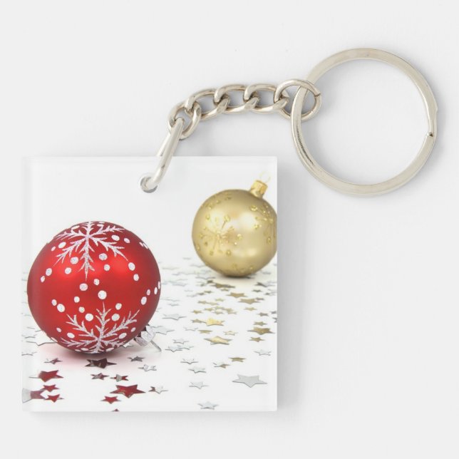 Kvadrera (tvåsidiga) Keychain (Baksidan)