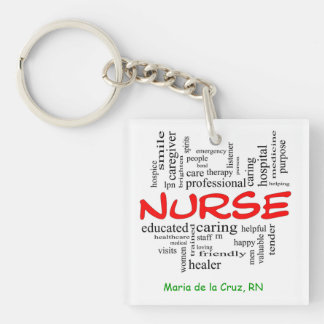 Kvadrera (tvåsidiga) Keychain