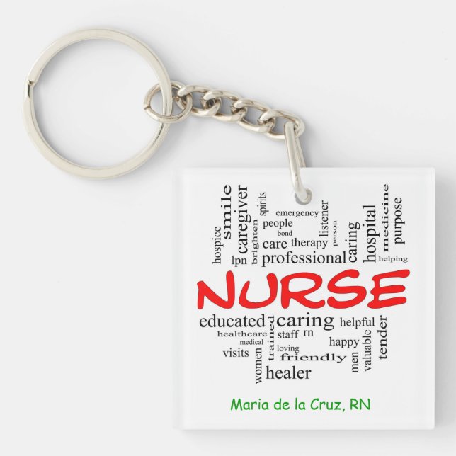 Kvadrera (tvåsidiga) Keychain (Framsidan)