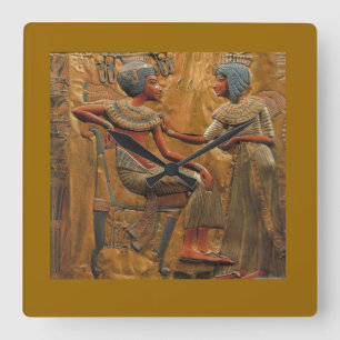Kvadrera wallclock med egyptisk plats fyrkantig klocka