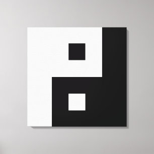 Kvadrera Yin Yang Canvastryck