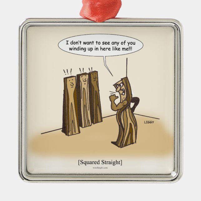 Kvadrerad rak prydnad (kvadrera), julgransprydnad metall (Framsidan)