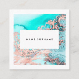 Kvadrerar den guld- vattenfärgen för fyrkantigt visitkort