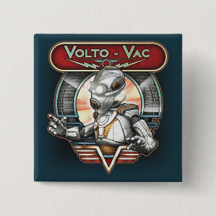 Kvadrerar den Retro roboten Volto-Vac knäppas Knapp