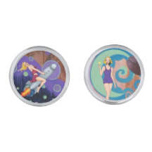 Kvadrerar kosmisk skönhet för vintage Cufflinks