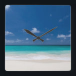 Kvadrerar stora Themed gåvor för stranden väggen Fyrkantig Klocka<br><div class="desc">Sätta på land themed gåvor - den stora anpassningsbar kvadrerar väggen tar tid på</div>