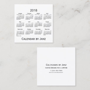 Kvadrerar vitkalendern 2018 av Janz visitkorten Fyrkantigt Visitkort