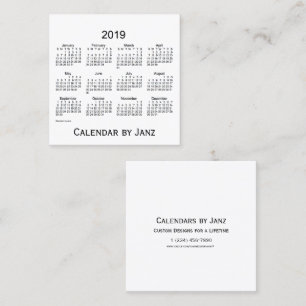 Kvadrerar vitkalendern 2019 av Janz visitkorten Fyrkantigt Visitkort