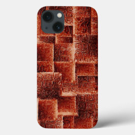 Kvadroner med mörk och ljusröd vägg struktur