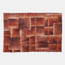 Kvadroner med mörk och ljusröd vägg struktur kökshandduk