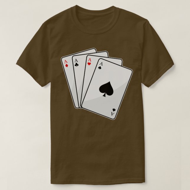 Kvadroplet Ess-kort på Poker T Shirt (Design framsida)