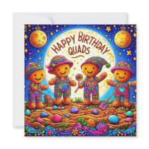 KVADS ~ Birthday Card ~ Pepparkaksgubbar ~