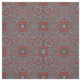 Kvadter och Snöre, arabesque mönster, grått terrac Tyg