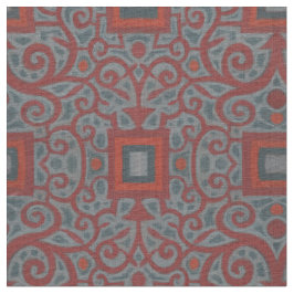 Kvadter och Snöre, arabesque mönster, grått terrac Tyg