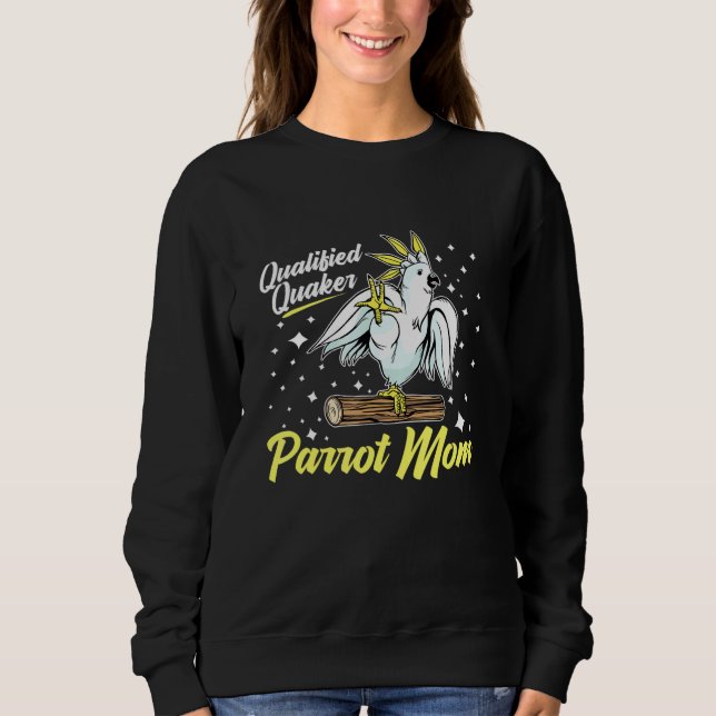 Kvalificerad Quaker Parrot Mamma för fågelfåglar T Shirt (Framsida)