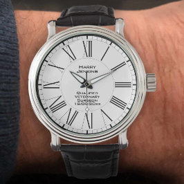 Kvalificerad veterinär med datum armbandsur