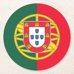 Kvalitet på portugisiska flagga underlägg papper rund