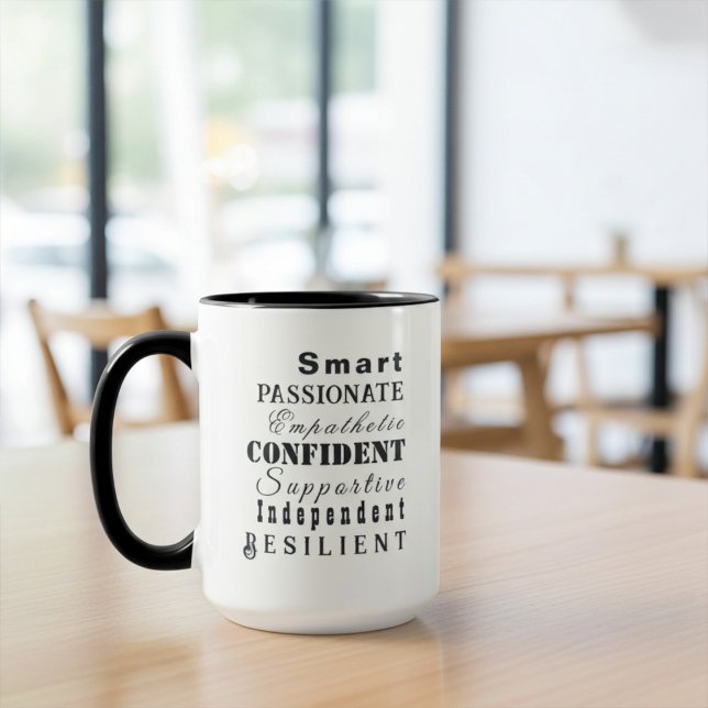 Kvaliteter för Underbara kvinnor, Modern inspirati Mugg (Skapare uppladdad)
