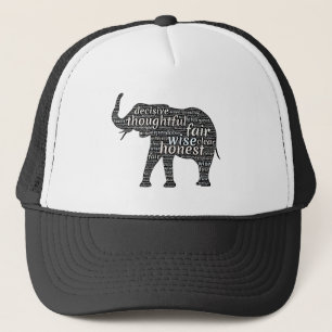 Kvaliteter hos en elefant Ord Cloud Keps
