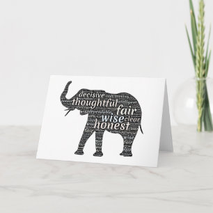 Kvaliteter hos en elefant Ord Cloud Kort