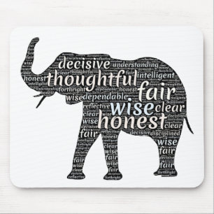Kvaliteter hos en elefant Ord Cloud Musmatta