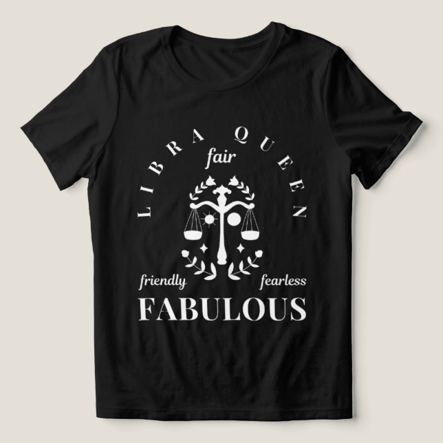 Kvaliteter hos en libra drottning Tri-Blend Shirt T Shirt (Design Framsida)