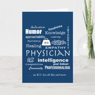 Kvaliteter på Bra Physician/White Text på Blue Tack Kort