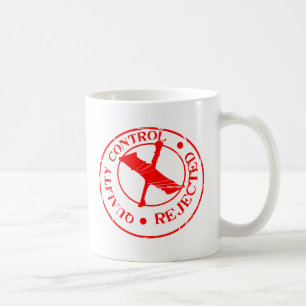 Kvalitets- kontrollera utskottsvaran kaffemugg