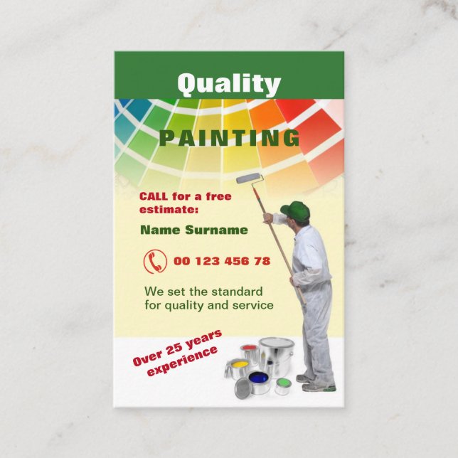 Kvalitets- målning visitkort (Framsida)