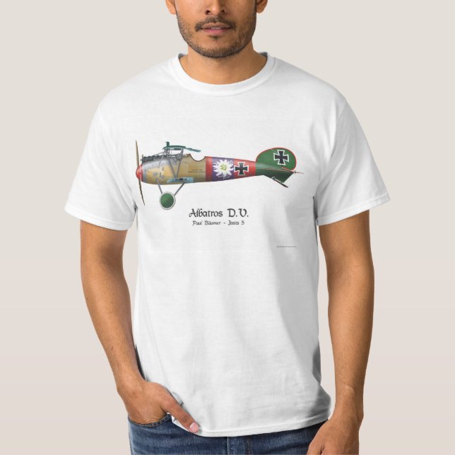 Kvalitets- överdängare för Albatros D.V. ww1 tysk T Shirt (Framsida)