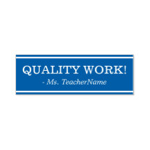 KVALITETSARBETE!" Lärare Feedback Rubber Frimärke