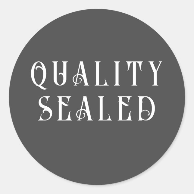KVALITETSFÖRSEGLAD etikett för förpackning (Framsida)