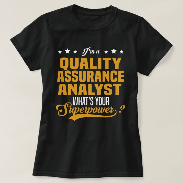 Kvalitetssäkringsanalytiker T Shirt (Design framsida)