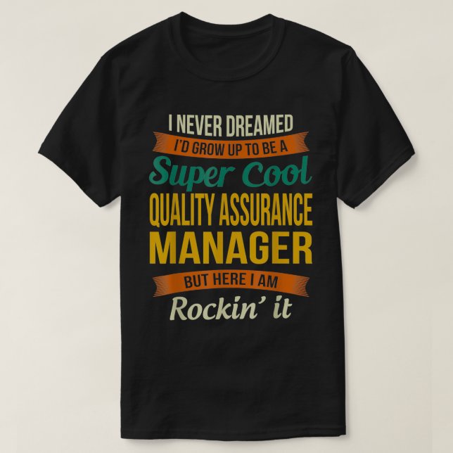 Kvalitetssäkringshanteraren ger en bra uppskattnin t shirt (Design framsida)