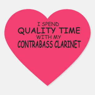 Kvalitetstidskontrabaser Clarinet Heart Sticker Hjärtformat Klistermärke