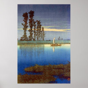 Kväll av Ushibori Kawase Hasui 1930s Poster