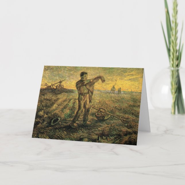 Kväll - Dagens slut av Vincent van Gogh Kort (Framsida)